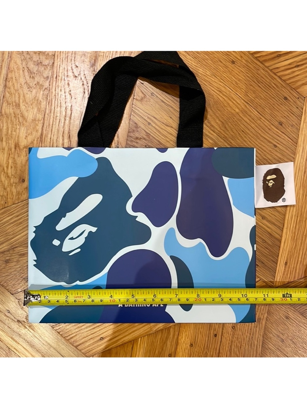 Authentic Bape fabric label shopping bag